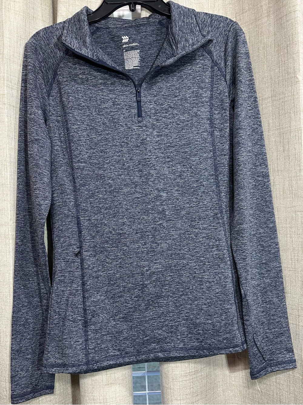 all in motion Women’s Heathered Navy Quarter-Zip Active pullover